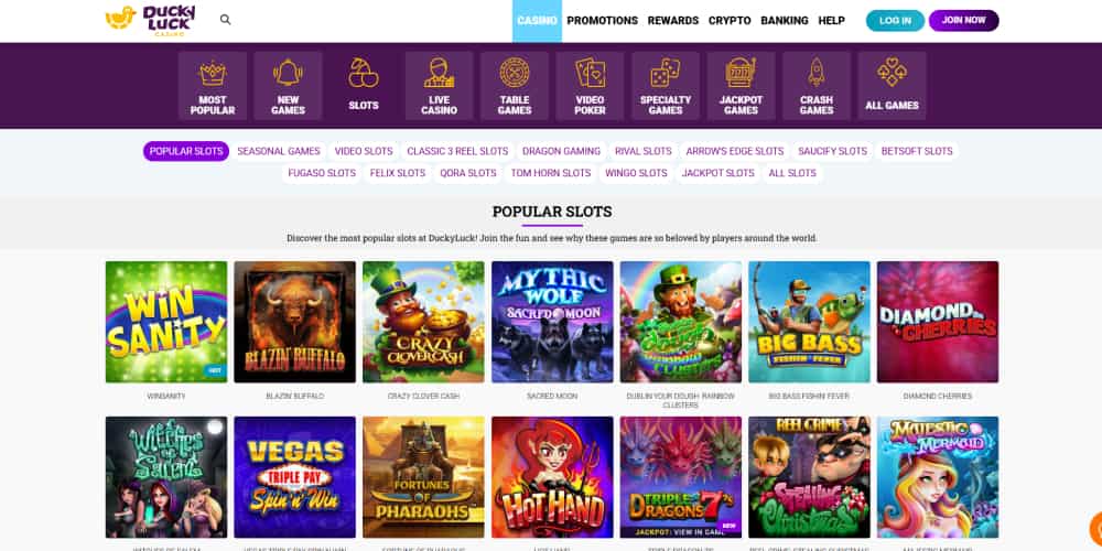 Ducky luck casino slot range