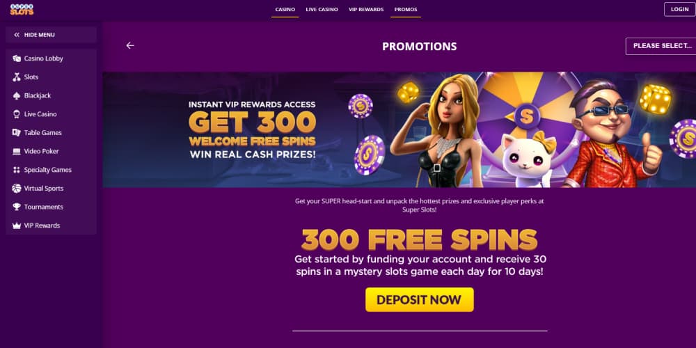 Super Slots free spins