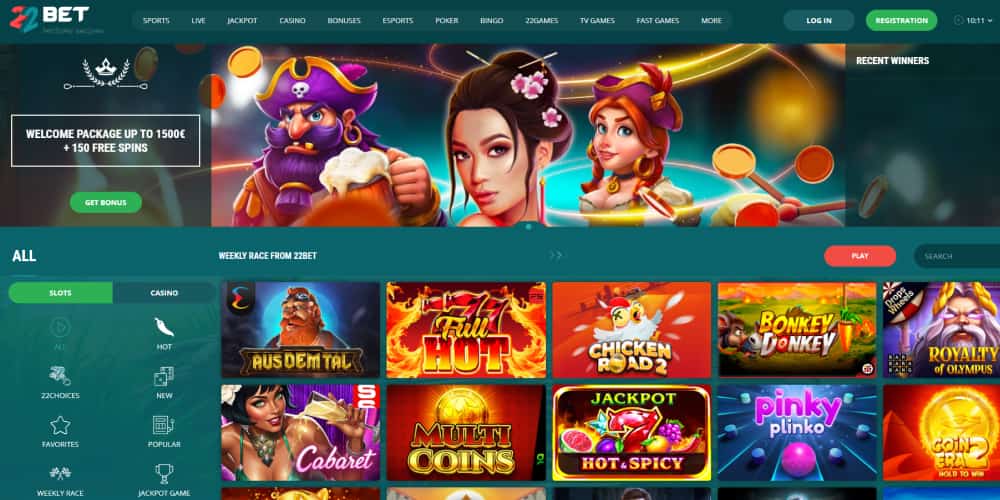22Bet Casino slots