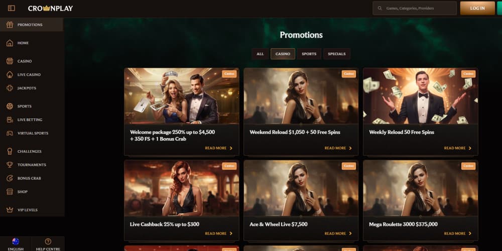 Crown Play casino bonuses