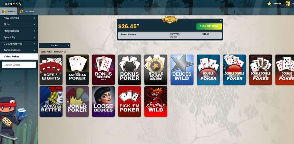 Slots Ninja poker games